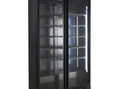 REFRIGERATOR 2 GLASS DOORS BLACK NAP-850
