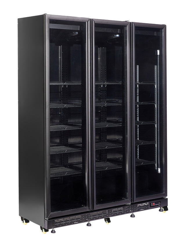 RÉFRIGÉRATEUR 3 PORTES VITRÉES NAP-1200 HT - AVEC PORTE CHAUFFANTE