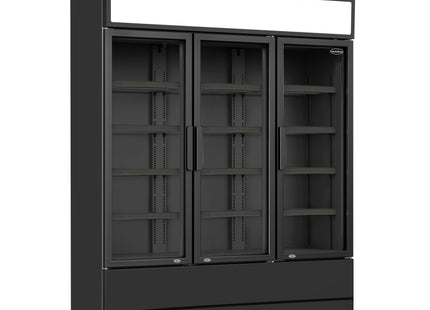 RÉFRIGÉRATEUR 3 PORTES VITRÉES NOIR FCU-1200 BL
