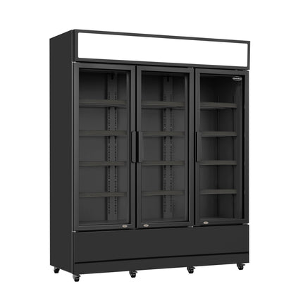 KJØLESKAP 3 GLASSDØRER SORT FCU-1200 BL