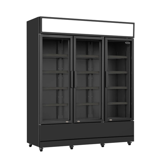 RÉFRIGÉRATEUR 3 PORTES VITRÉES NOIR FCU-1200 BL