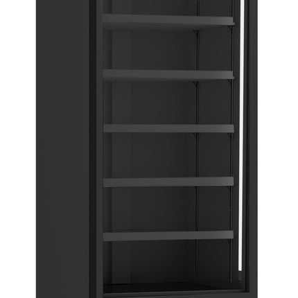 KÜHLSCHRANK 1 GLASTÜR SCHWARZ JDE-600R BL