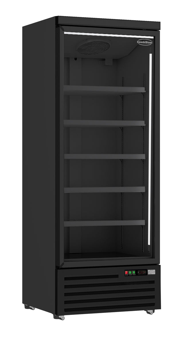 LODÓWKA 1 SZKLANE DRZWI CZARNE JDE-600R BL