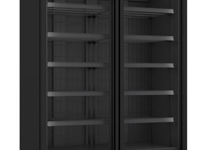 CONGÉLATEUR 2 PORTES VITRÉES NOIR JDE-1000F BL