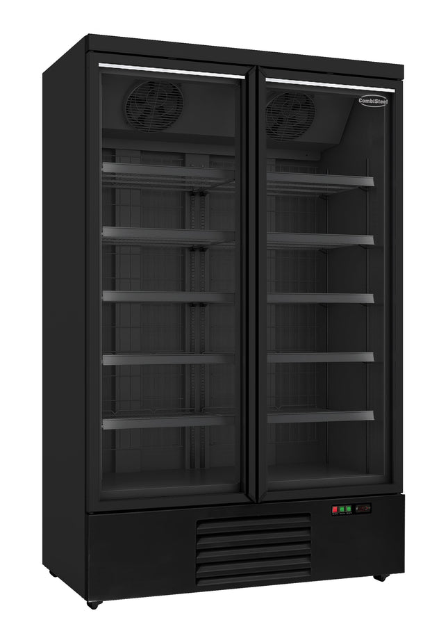 GEFRIERSCHRANK 2 GLASTÜREN SCHWARZ JDE-1000F BL