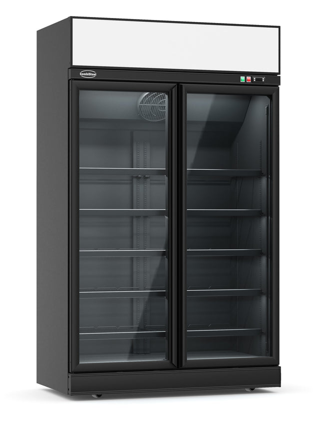 REFRIGERATOR 2 GLASS DOORS BLACK INS-1000R BL