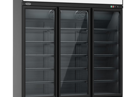 KJØLESKAP 3 GLASSDØRER SORT INS-1530R BL