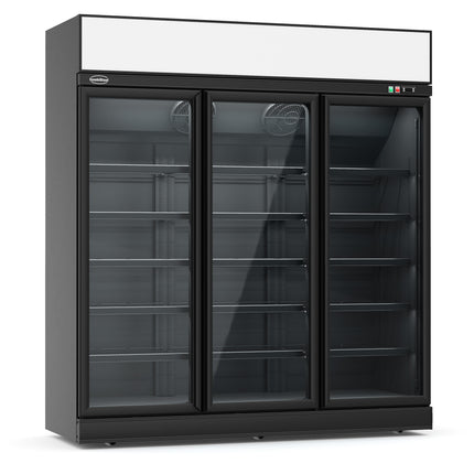 KJØLESKAP 3 GLASSDØRER SORT INS-1530R BL