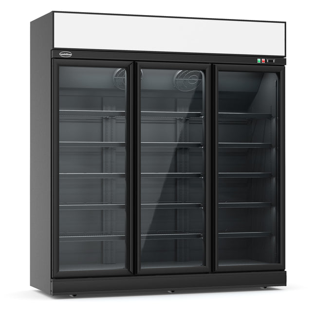 RÉFRIGÉRATEUR 3 PORTES VITRÉES NOIR INS-1530R BL