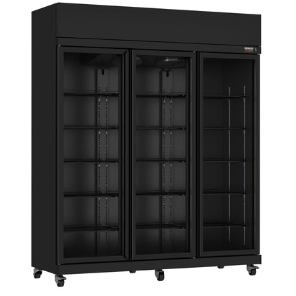 REFRIGERATOR 3 GLASS DOORS BLACK IRM-1180R BL