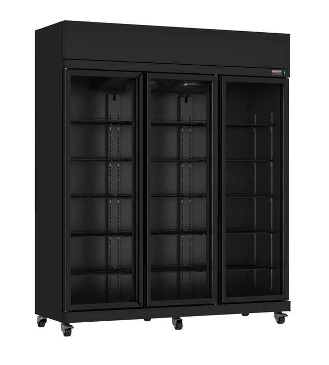 RÉFRIGÉRATEUR 3 PORTES VITRÉES NOIR IRM-1180R BL