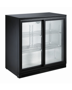 BACKBAR COOLER BLACK 2 SLIDING DOORS