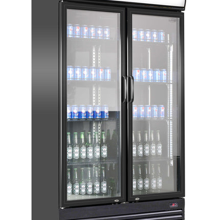 RÉFRIGÉRATEUR 2 PORTES VITRÉES BEZ-780 GD NOIR