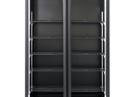 DISPLAY REFRIGERATOR - 2 GLASS DOORS BLACK NAP-850
