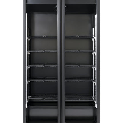 DISPLAY KØLESKAB - 2 GLASDØRER SORT NAP-850