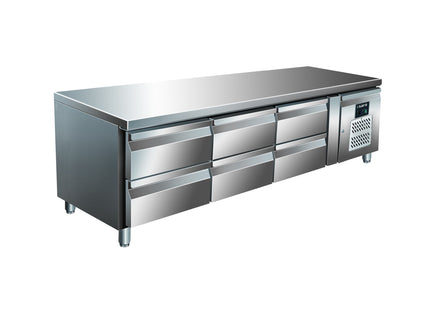 SARO undermonteret kjølebord med 3x2 skuffer, 
modell UGN 3160 TN