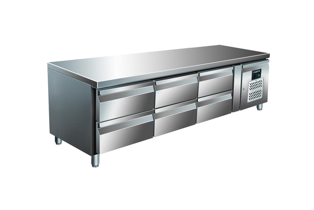 SARO undermonteret kølebord med 3x2 skuffer, 
model UGN 3160 TN