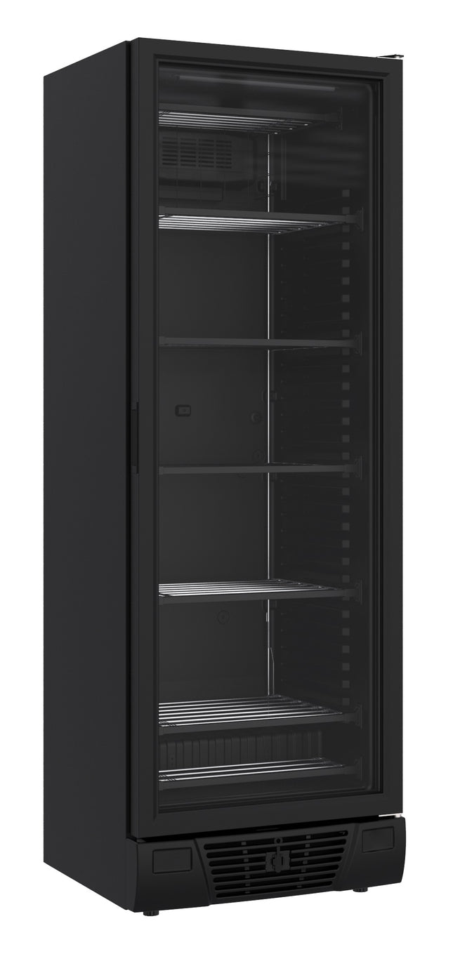CONGÉLATEUR 1 PORTE VITRÉE NOIR 382L