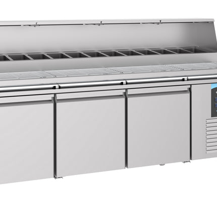 PIZZA COUNTER 3 DOORS 13x 1/3GN CONTAINER