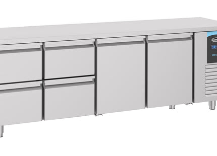 700 REFRIGERATED COUNTER 2 DOORS 4 DRAWERS ENERGY LINE
