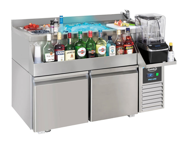 GEKOELDE TOONBANK 2 DEUREN MET COCKTAILBAR STATION