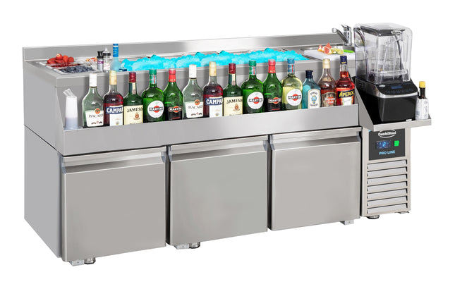 Kølebord 3 DØRE MED COCKTAIL BAR STATION