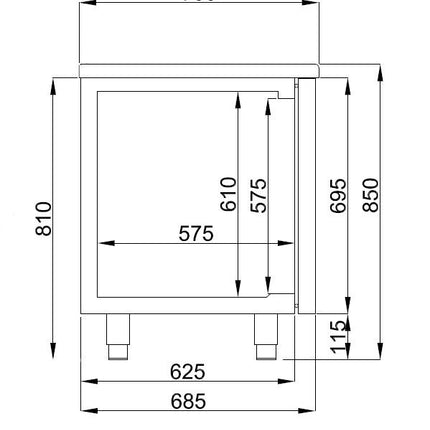 700 REFRIGERATED COUNTER 6 DRAWERS ENERGY LINE