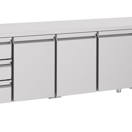 700 REFRIGERATED COUNTER 3 DOORS 3 DRAWERS ENERGY LINE