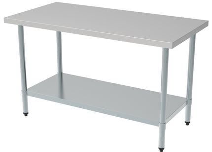 Arbejdsbord med bundhylde – fladpakket – 700 × 1.800 mm