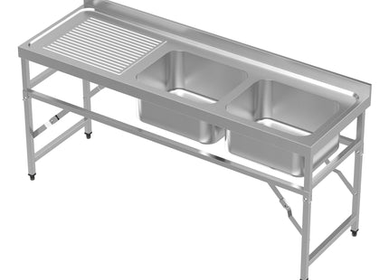 Bord med 2 vaske - 600 x 1800 mm