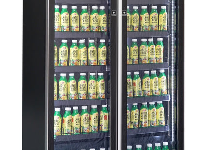 REFRIGERATOR 2 GLASS DOORS BLACK