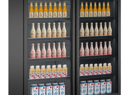 FREEZER 2 GLASS DOORS BLACK CEB-1200F BL