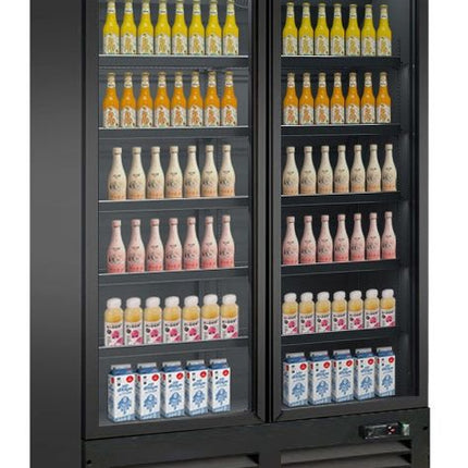 REFRIGERATOR 2 GLASS DOORS BLACK CEB-1200R BL