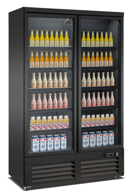 GEFRIERSCHRANK 2 GLASTÜREN SCHWARZ CEB-1200F BL