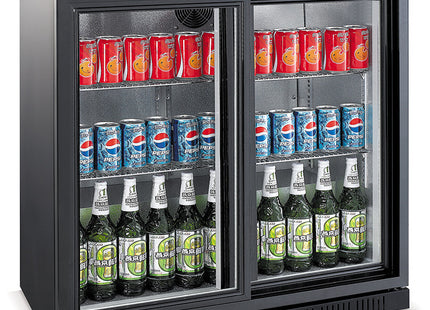 BACKBAR COOLER BLACK 2 SLIDING Dörrar
