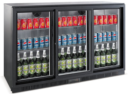 BACKBAR COOLER SVART 3 SLIDANDE Dörrar