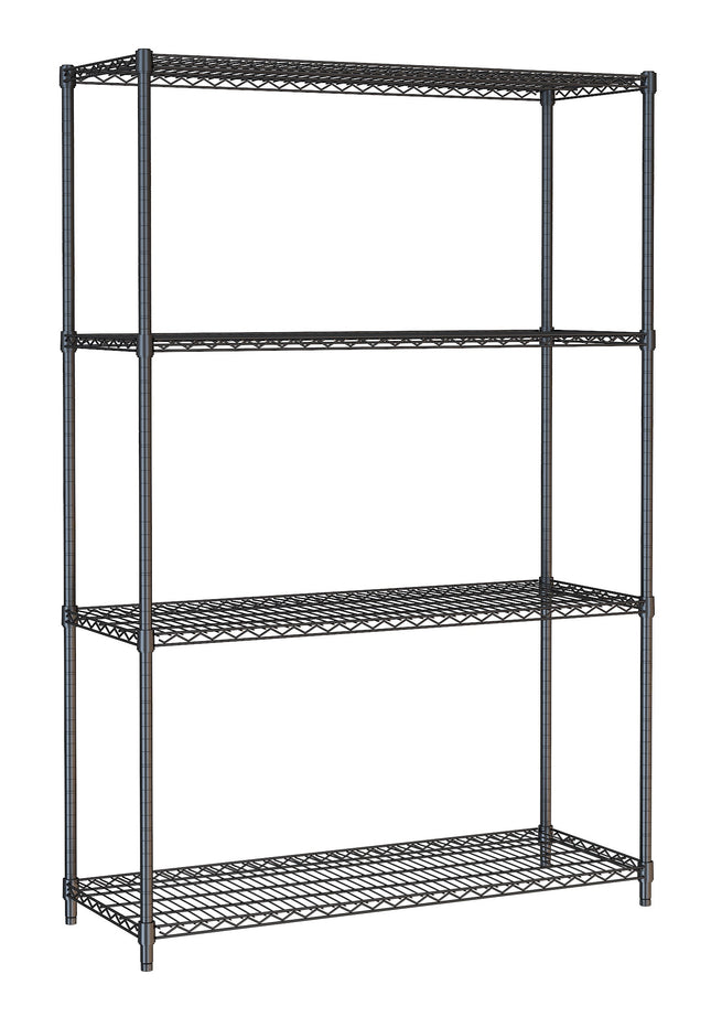 SHELF UNITS 4 LEVELS 1200 BLACK FLAT PACKED