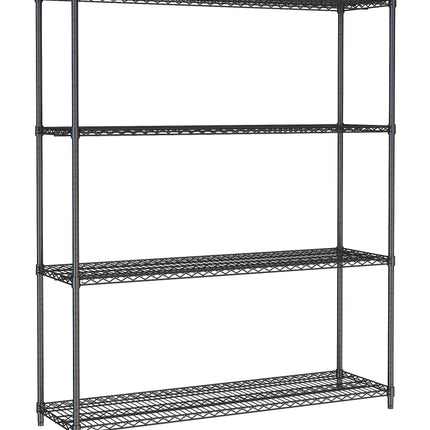 SHELF UNITS 4 LEVELS 1500 BLACK FLAT PACKED