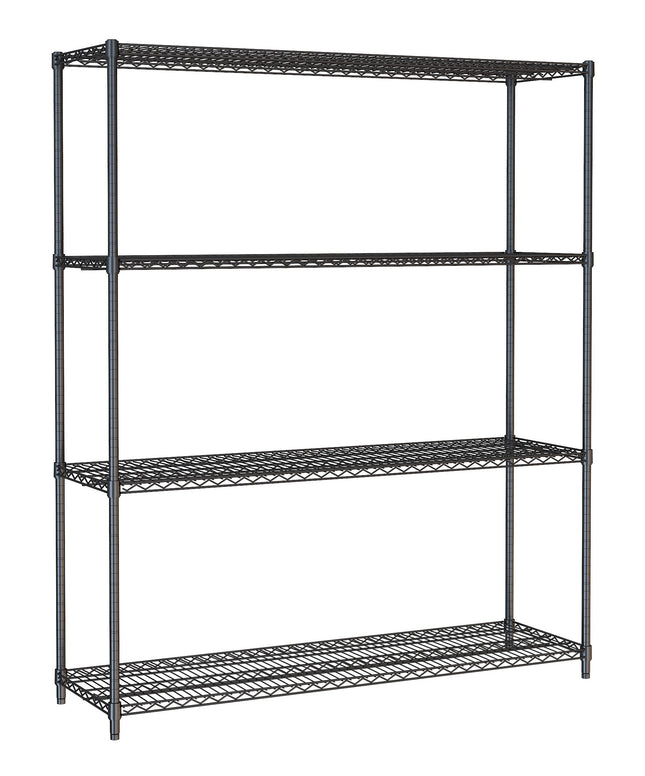 SHELF UNITS 4 LEVELS 1500 BLACK FLAT PACKED