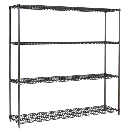 SHELF UNITS 4 LEVELS 1800 BLACK FLAT PACKED
