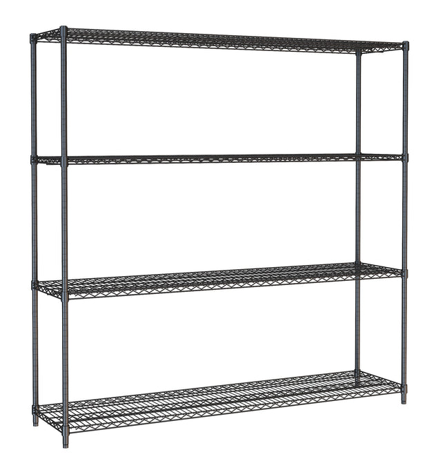 SHELF UNITS 4 LEVELS 1800 BLACK FLAT PACKED