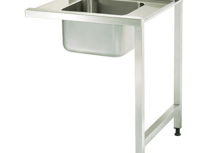 Dishwasher Table - 90 x 75cm - Right- with Sink and Storage Shelf