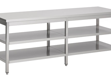 Arbejdsbord med 2 hylder – 600 × 2.200 mm