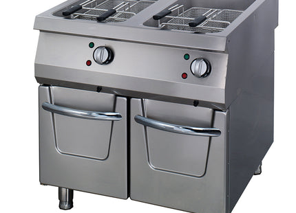 Premium Deep Fryer - 2 x 22L - Double Unit - 90cm Deep - with Drain Tap - Electric