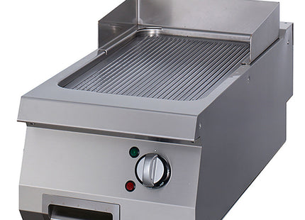 Premium grille - Rillet krom - Enkel enhet - 90 cm dyp - Elektrisk