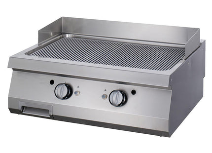 Premium grille - Rillet krom - Dobbel enhet - 90 cm dyp - Gass
