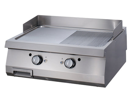 Premium Griddle - Half Grooved - Double Unit - 90cm Deep - Gas