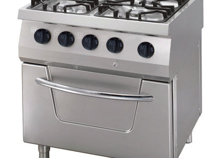 Heavy Duty Stove - 4 Burners - Double Unit - 70cm Deep - 33kW - Gas incl Electric Oven