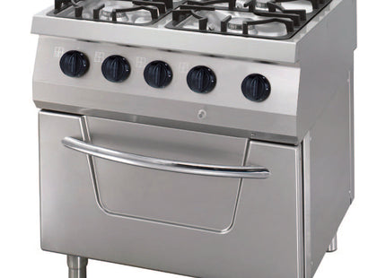 Heavy Duty Stove - 4 Burners - Double Unit - 70cm Deep - 30kW - Gas incl Electric Oven