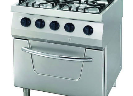 Heavy Duty Stove - 4 Burners - Double Unit - 70cm Deep - 34kW - Gas incl Oven